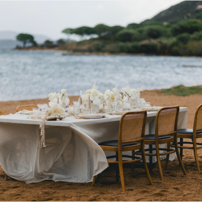 Centre de table plage mariage corse